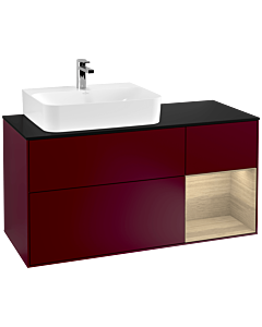 Villeroy und Boch Finion Villeroy und Boch Finion F152PCHB 120cm, cover plate black matt, shelf on the right Oak Veneer , Peony Matt