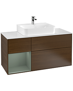 Villeroy und Boch Finion Villeroy und Boch Finion F161GMGN 120cm, cover plate white matt, shelf left Olive Matt Lacquer , Olive Matt Lacquer veneer