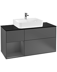 Villeroy und Boch Finion Villeroy und Boch Finion F162GKGK 120cm, cover plate black matt, shelf on the left anthracite matt, anthracite matt