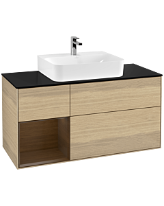 Villeroy und Boch Finion Villeroy und Boch Finion F162GNPC 120cm, cover plate black matt, shelf left Oak Veneer veneer, Oak Veneer