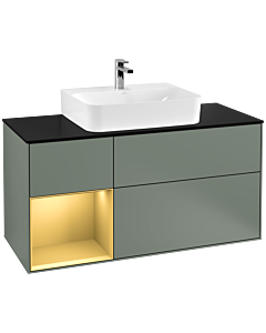 Villeroy und Boch Finion Villeroy und Boch Finion F162HFGM 120cm, cover plate black matt, shelf left gold matt, Olive Matt Lacquer