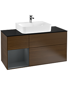 Villeroy und Boch Finion Villeroy und Boch Finion F162HGGN 120cm, cover plate black matt, shelf left Midnight Blue Matt Lacquer , Blue Matt Lacquer veneer