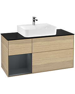 Villeroy und Boch Finion Villeroy und Boch Finion F162HGPC 120cm, cover plate black matt, shelf left Midnight Blue Matt Lacquer , Oak Veneer