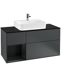 Villeroy und Boch Finion Villeroy und Boch Finion F162PDHG 120cm, cover plate black matt, shelf left black matt lacquer, midnight Blue Matt Lacquer