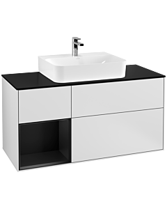 Villeroy und Boch Finion Villeroy und Boch Finion F162PDMT 120cm, cover plate black matt, shelf left black matt lacquer, white matt lacquer
