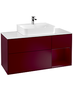 Villeroy und Boch Finion Villeroy und Boch F171HBHB 120cm, plaque de finition blanc mat, étagère à droite Peony , Peony Matt