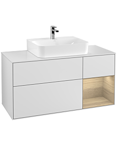 Villeroy und Boch Finion Villeroy und Boch Finion F171PCMT 120cm, cover plate white matt, shelf on the right Oak Veneer , white matt lacquer