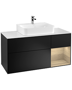 Villeroy und Boch Finion Villeroy und Boch F171PCPD 120cm, couvercle blanc mat, étagère à droite Oak Veneer , laqué noir mat