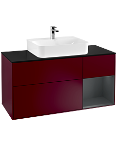 Villeroy und Boch Finion Villeroy und Boch Finion F172HGHB 120cm, cover plate black matt, shelf on the right Midnight Blue Matt Lacquer , Peony Matt