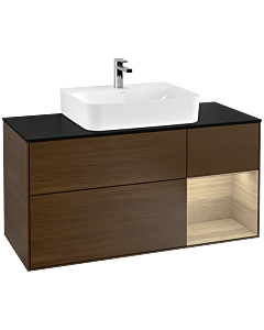 Villeroy und Boch Finion Villeroy und Boch Finion F172PCGN 120cm, cover plate black matt, shelf on the right Oak Veneer , Oak Veneer veneer