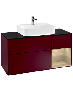 Villeroy und Boch Finion Villeroy und Boch Finion F172PCHB 120cm, cover plate black matt, shelf on the right Oak Veneer , Peony Matt