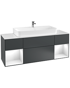 Villeroy und Boch Finion Villeroy und Boch Finion F211GFHG 160cm, cover plate white matt, shelves Glossy white lacquer, Midnight Blue Matt Lacquer