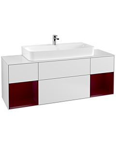 Villeroy und Boch Finion Villeroy und Boch F211HBMT 160cm, couvercle blanc mat, étagères Peony laqué mat, blanc laqué mat