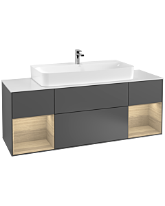 Villeroy und Boch Finion Villeroy und Boch Finion F211PCGK 160cm, cover plate white matt, shelves Oak Veneer , anthracite matt