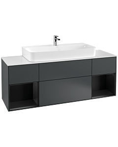 Villeroy und Boch Finion Villeroy und Boch Finion F211PDHG 160cm, cover plate white matt, shelves black matt lacquer, midnight Blue Matt Lacquer
