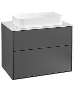 Villeroy und Boch Finion Waschtischunterschrank F22100GK 80x60,3cm, Abdeckplatte white matt, Anthracite matt