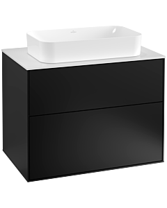 Villeroy und Boch Finion Villeroy und Boch F22100PD 80x60.3cm, plaque de finition blanc mat, laqué noir mat