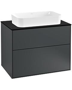 Villeroy und Boch Finion Villeroy und Boch F22200HG 80x60,3cm, plaque de finition noir mat, Midnight Blue Matt Lacquer