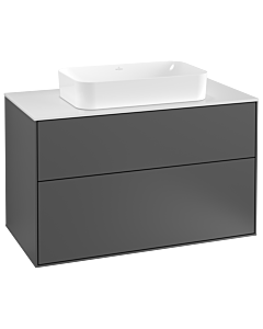 Villeroy und Boch Finion Waschtischunterschrank F23100GK 100x60,3cm, Abdeckplatte white matt, Anthracite matt