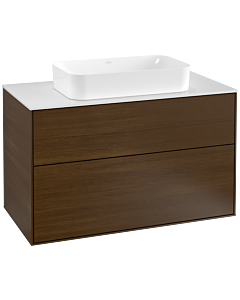 Villeroy und Boch Finion Villeroy und Boch F23100GN 100x60,3cm, plaque de finition blanc mat, placage noyer