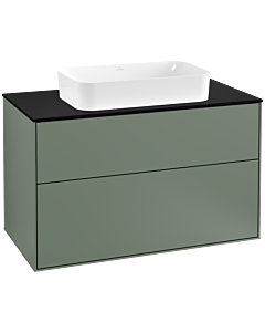 Villeroy und Boch Finion Villeroy und Boch F23200GM 100x60,3cm, plaque de finition noir mat, Olive Matt Lacquer