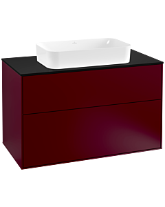 Villeroy und Boch Finion Villeroy und Boch F23200HB 100x60,3cm, plaque de finition noir mat, Peony Matt