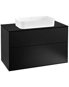 Villeroy und Boch Finion Villeroy und Boch F23200PD 100x60,3cm, plaque de finition noir mat, laqué noir mat