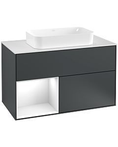 Villeroy und Boch Finion Villeroy und Boch Finion F241GFHG 100x60.3cm, cover plate white matt, shelf left Glossy white lacquer, Midnight Blue Matt Lacquer