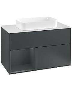 Villeroy und Boch Finion Villeroy und Boch Finion F241HGHG 100x60.3cm, cover plate white matt, shelf left Midnight Blue Matt Lacquer , Midnight Blue Matt Lacquer