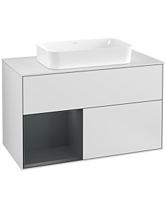 Villeroy und Boch Finion Villeroy und Boch Finion F241HGMT 100x60.3cm, cover plate white matt, shelf left Midnight Blue Matt Lacquer , white matt lacquer