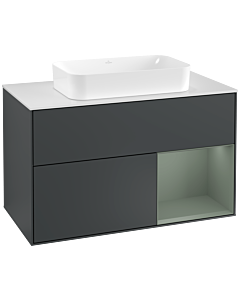 Villeroy und Boch Finion Villeroy und Boch Finion F251GMHG 100x60.3cm, cover plate white matt, shelf on the right Olive Matt Lacquer , midnight Blue Matt Lacquer