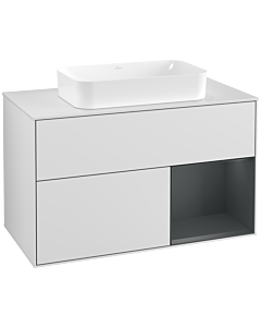 Villeroy und Boch Finion Villeroy und Boch Finion F251HGMT 100x60.3cm, cover plate white matt, shelf on the right Midnight Blue Matt Lacquer , white matt lacquer