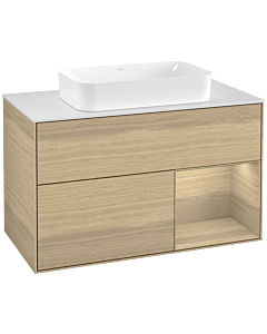 Villeroy und Boch Finion Villeroy und Boch Finion F251PCPC 100x60.3cm, cover plate white matt, shelf right Oak Veneer , Oak Veneer