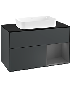 Villeroy und Boch Finion Villeroy und Boch Finion F252GKHG 100x60.3cm, cover plate black matt, shelf on the right anthracite matt, midnight Blue Matt Lacquer