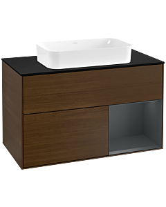 Villeroy und Boch Finion Villeroy und Boch Finion F252HGGN 100x60.3cm, cover plate black matt, shelf on the right Midnight Blue Matt Lacquer , Blue Matt Lacquer veneer