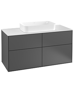 Villeroy und Boch Finion Villeroy und Boch F26100GK 120x60,3cm, plaque de finition blanc mat, anthracite mat