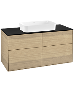 Villeroy und Boch Finion Waschtischunterschrank F26200PC 120x60,3cm, Abdeckplatte black matt, Oak Veneer