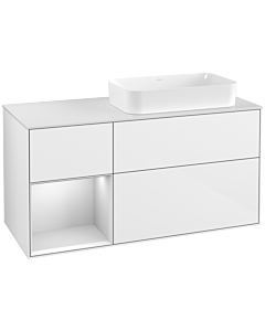 Villeroy und Boch Finion Villeroy und Boch Finion F271MTGF 120cm, cover plate white matt, shelf left white matt lacquer, glossy white lacquer