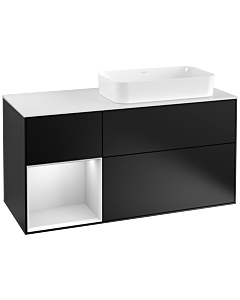 Villeroy und Boch Finion Villeroy und Boch Finion F271MTPD 120cm, cover plate white matt, shelf left white matt lacquer, black matt lacquer