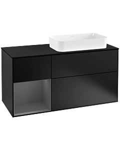 Villeroy und Boch Finion Villeroy und Boch Finion F272GKPD 120cm, cover plate black matt, shelf on the left anthracite matt, black matt lacquer