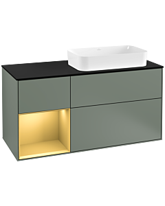 Villeroy und Boch Finion Villeroy und Boch Finion F272HFGM 120cm, cover plate black matt, shelf left gold matt, Olive Matt Lacquer