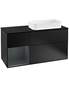 Villeroy und Boch Finion Villeroy und Boch Finion F272HGPD 120cm, cover plate black matt, shelf left Midnight Blue Matt Lacquer , black matt lacquer