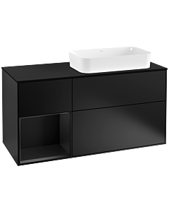 Villeroy und Boch Finion Villeroy und Boch Finion F272PDPD 120cm, cover plate black matt, shelf left black matt lacquer, black matt lacquer