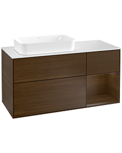 Villeroy und Boch Finion Villeroy und Boch Finion F281GNGN 120cm, cover plate white matt, shelf on the right walnut veneer, walnut veneer