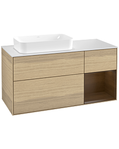 Villeroy und Boch Finion Villeroy und Boch Finion F281GNPC 120cm, cover plate white matt, shelf on the right Oak Veneer veneer, Oak Veneer