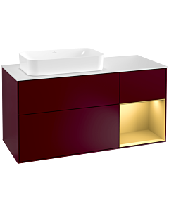 Villeroy und Boch Finion Villeroy und Boch Finion F281HFHB 120cm, cover plate white matt, shelf on the right gold matt, Peony Matt