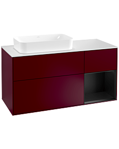 Villeroy und Boch Finion Villeroy und Boch Finion F281PDHB 120cm, cover plate white matt, shelf on the right black matt lacquer, Peony Matt