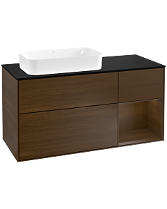 Villeroy und Boch Finion Villeroy und Boch Finion F282GNGN 120cm, cover plate black matt, shelf right Walnut veneer, Walnut veneer