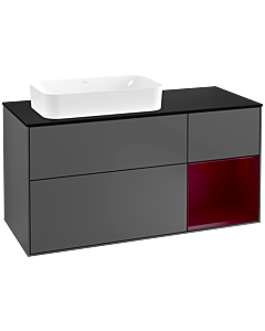 Villeroy und Boch Finion Villeroy und Boch Finion F282HBGK 120cm, cover plate black matt, shelf on the right Peony , anthracite matt