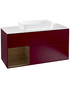 Villeroy und Boch Finion Villeroy und Boch Finion F291GNHB 120cm, cover plate white matt, shelf left Peony Matt veneer, Peony Matt